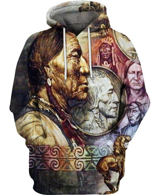 WelcomeNative Native Chief 3D Hoodie, All Over Print Hoodie, Native American