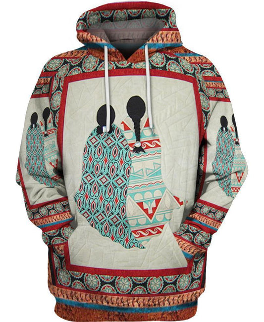 WelcomeNative Two Girls Motifs Bedding Set, 3D Bedding Set, All Over Print, Native American