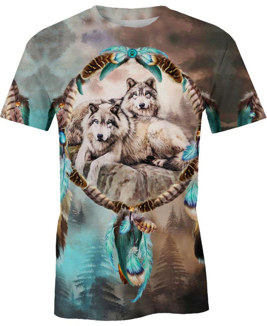 WelcomeNative Native Lovely Wolf 3D Hoodie, All Over Print Hoodie, Native American