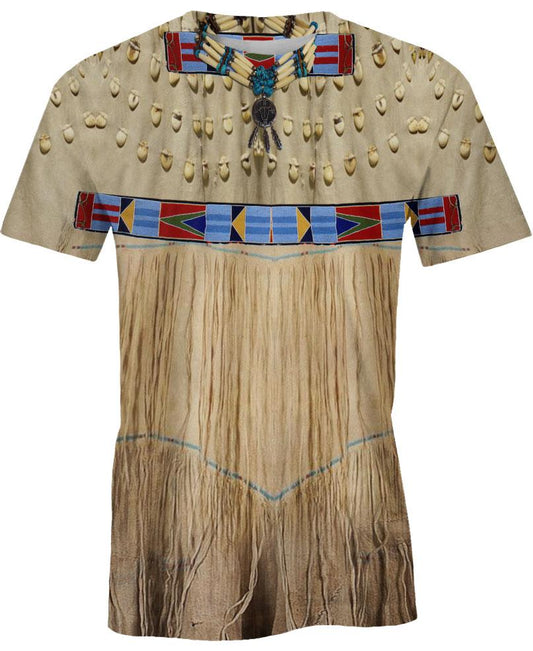 WelcomeNative Tassels Brown 3D Hoodie, All Over Print Hoodie, Native American
