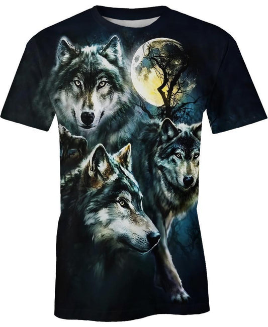 WelcomeNative Wolf Night Moon 3D Hoodie, All Over Print Hoodie, Native American