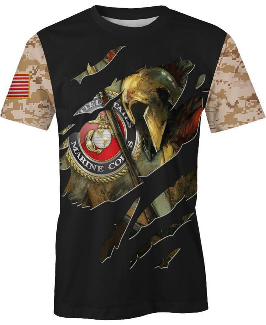 WelcomeNative Us Marine Brown Black 3D Hoodie, All Over Print Hoodie, Native American
