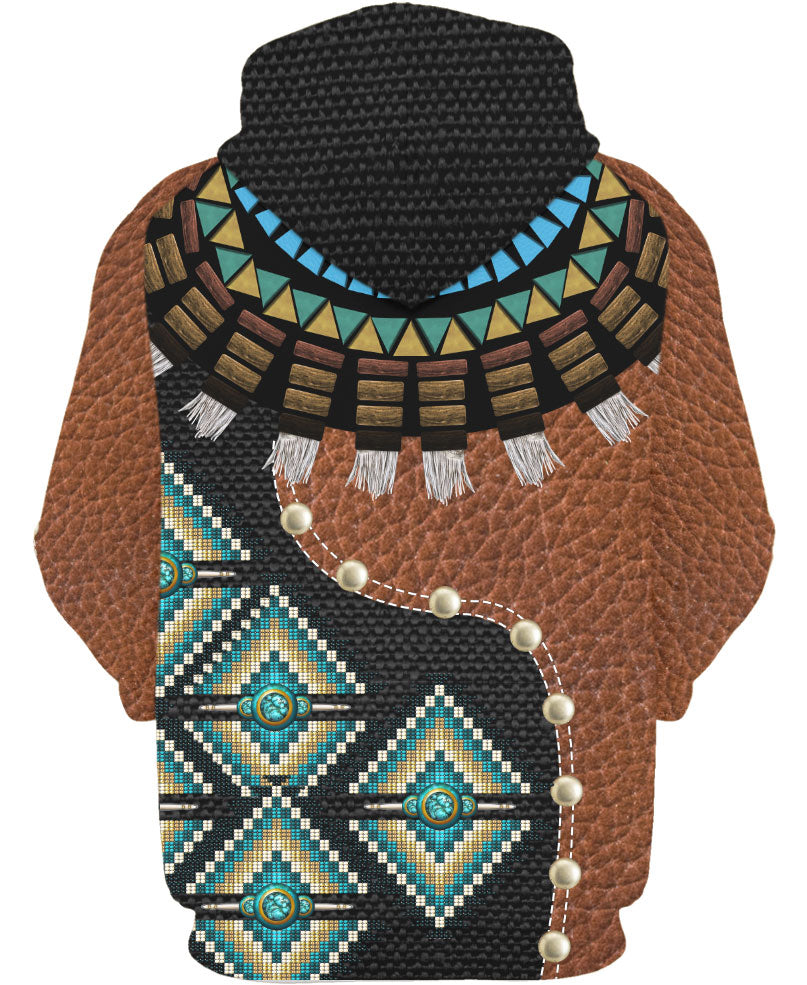 WelcomeNative Choker Skin Pattern Native American 3D Hoodie, All Over Print Hoodie