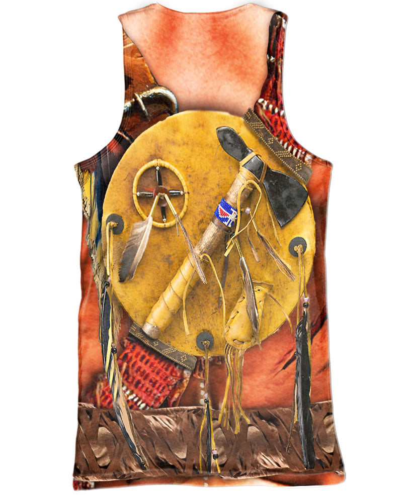 Warrior Style Native Ameican All Over Printed Shirt
