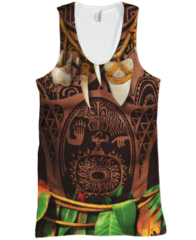 WelcomeNative Indian Aboriginal Tattoo Moana Maui Native American 3D Hoodie, All Over Print Hoodie