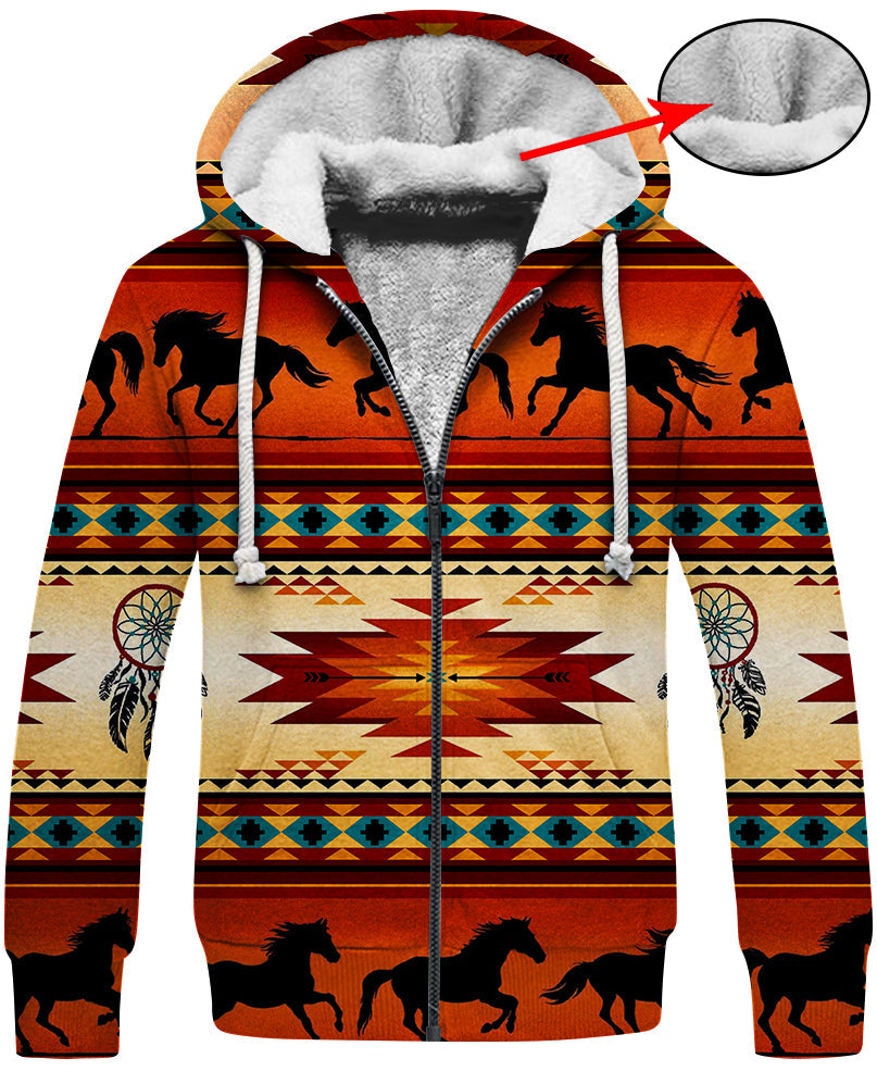 WelcomeNative Native Horse Pattern Hoodie, All Over Print Hoodie, Native American