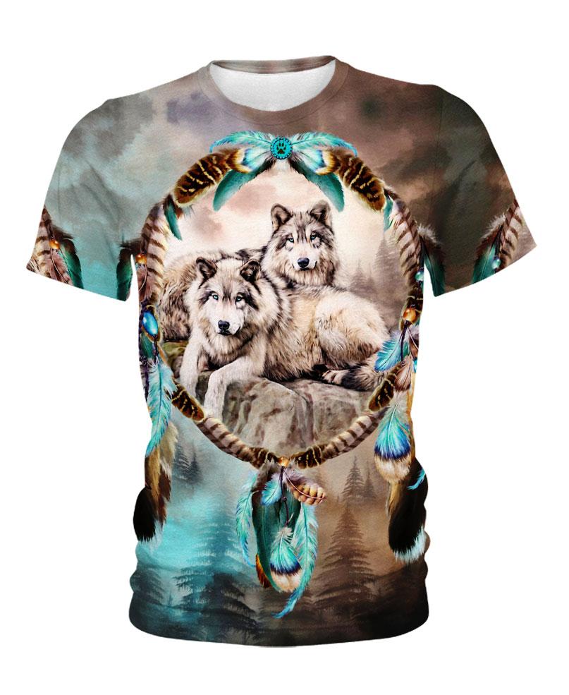 WelcomeNative Native Lovely Wolf 3D Hoodie, All Over Print Hoodie, Native American