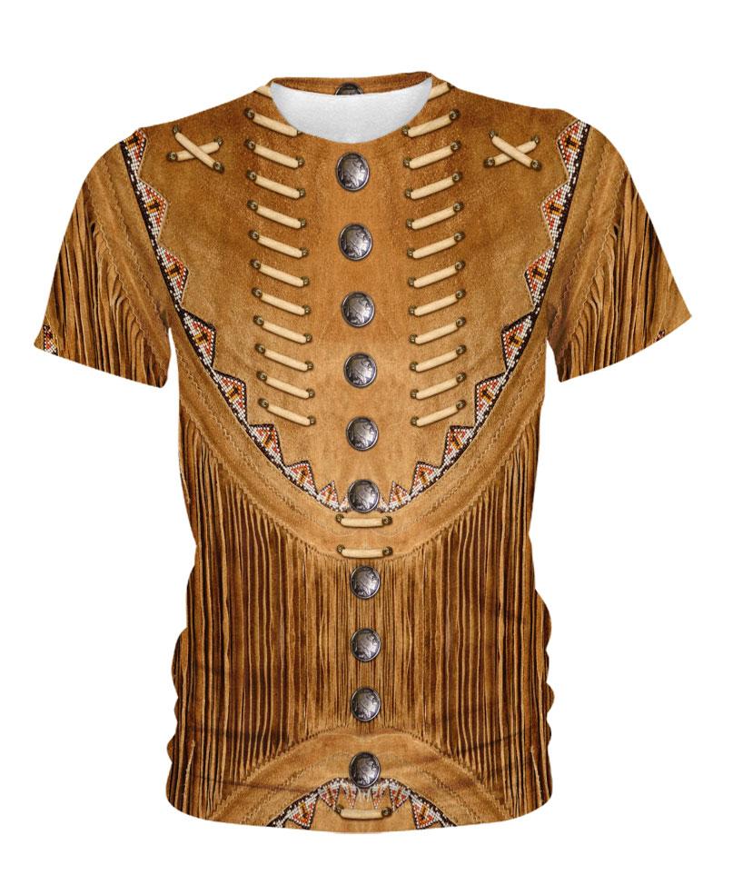 WelcomeNative Brown Native Jacket Style 3D Hoodie, All Over Print Hoodie, Native American