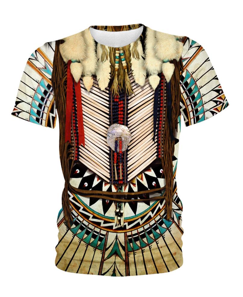 WelcomeNative White Bead Pattern 3D Hoodie, All Over Print Hoodie, Native American