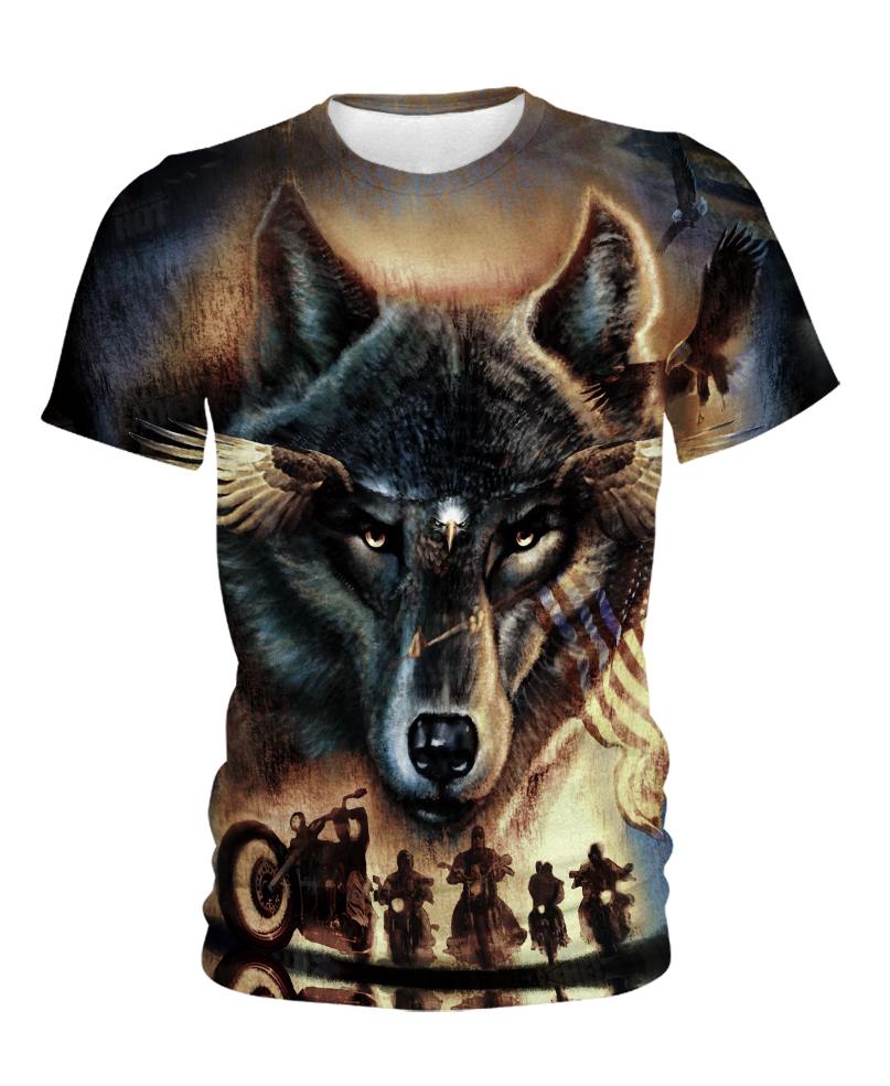 WelcomeNative Wolf Motorbike 3D Hoodie, All Over Print Hoodie, Native American