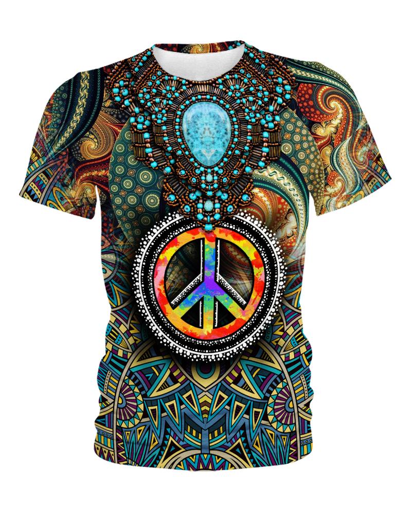 WelcomeNative Hippie Peace 3D Hoodie, All Over Print Hoodie, Native American