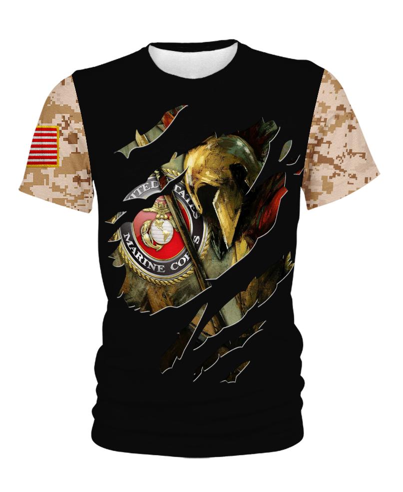 WelcomeNative Us Marine Brown Black 3D Hoodie, All Over Print Hoodie, Native American
