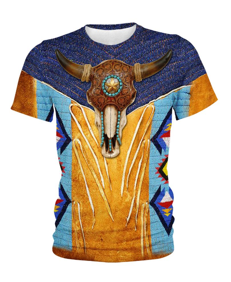 WelcomeNative Blue-Yellow Native 3D Hoodie, All Over Print Hoodie, Native American