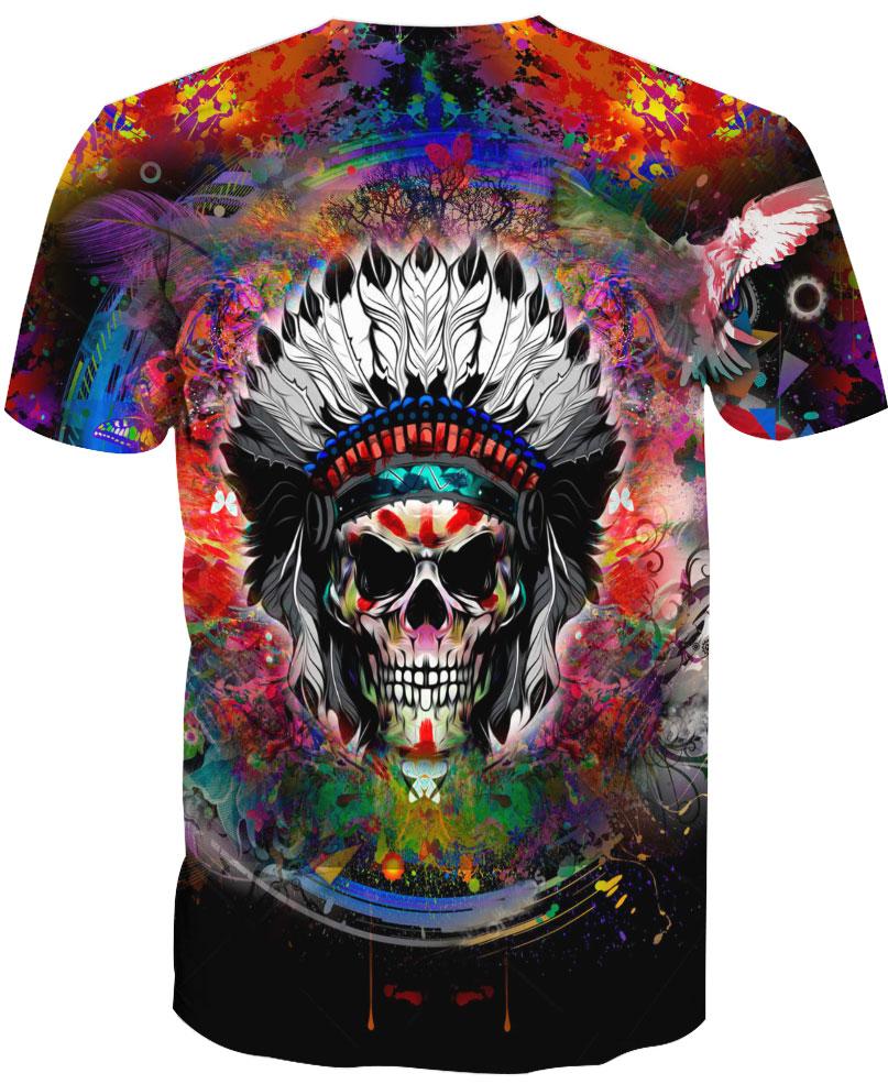 WelcomeNative Color Native Skull 3D Hoodie, All Over Print Hoodie, Native American