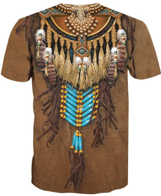 WelcomeNative Brown Native Pattern, 3D T Shirt, All Over Print T Shirt, Native American