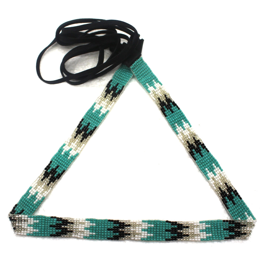 Handmade Turquoise Blue Black White Cowboy Hatband - Welcome Native