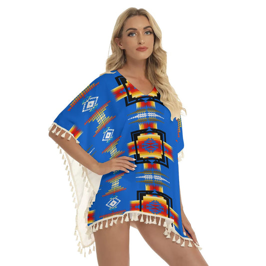 WelcomeNative Native American Women's Square Fringed Shawl