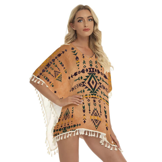 WelcomeNative Native American Women's Square Fringed Shawl