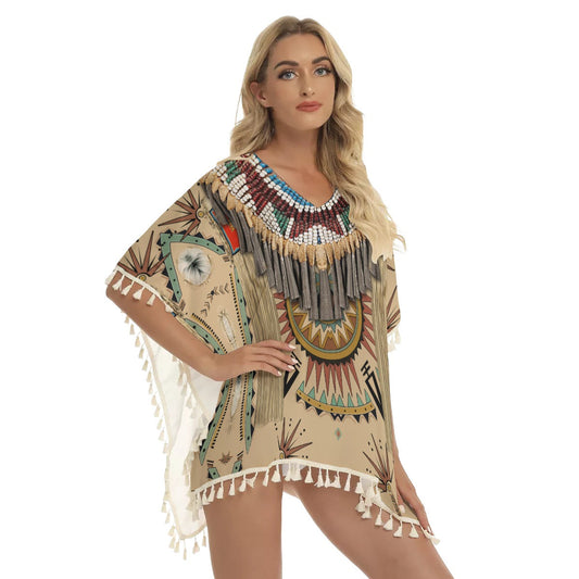 WelcomeNative Native American Women's Square Fringed Shawl
