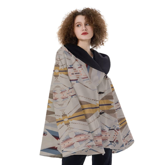 WelcomeNative Native American Hooded Flared Coat, 3D Hooded Coat, All Over Print