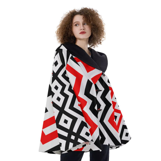 WelcomeNative Native American Hooded Flared Coat, 3D Hooded Coat, All Over Print