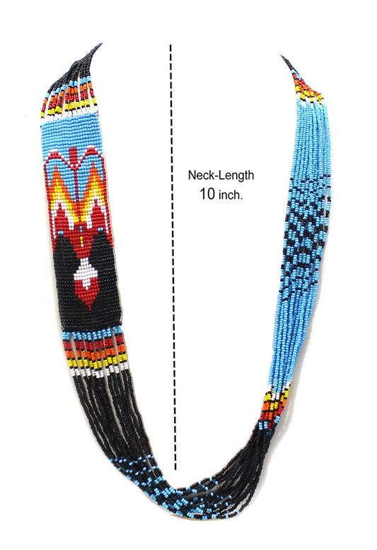 Multi-Colored Handmade beaded Necklace Earrings set - Beaded Necklace Sets - Welcome Native