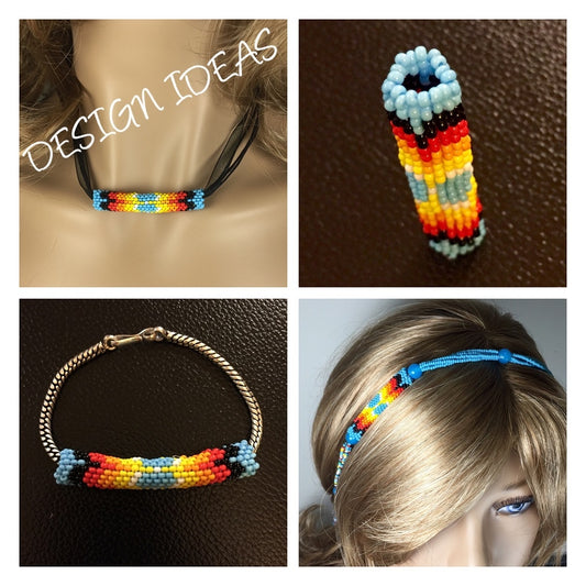 Pair Of Tubular Beaded Beads 2 1/4 Inch - Welcome Native