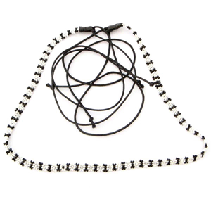 Black White Beaded Flower Beadwork Cowboy Hatband Belt - Welcome Native