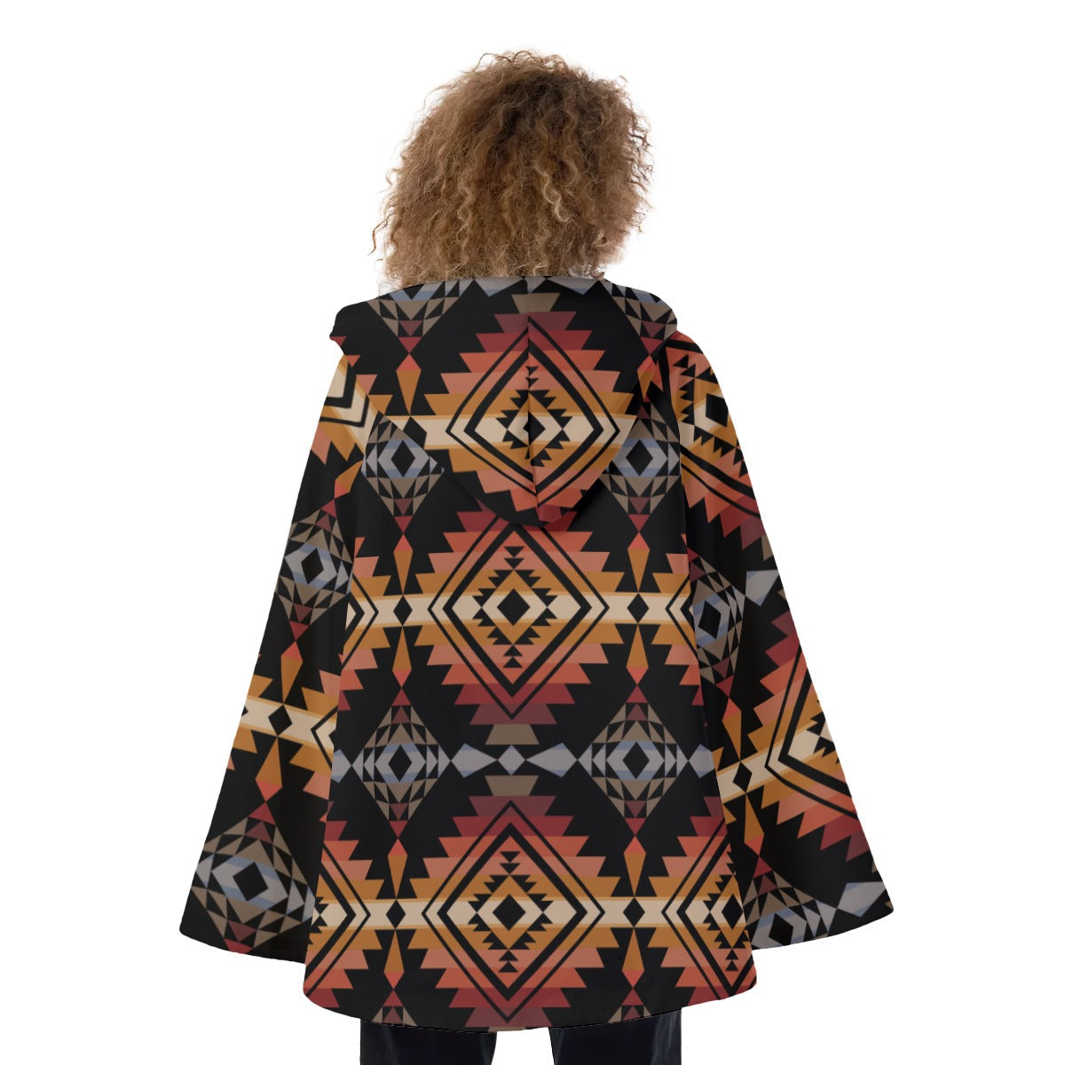 WelcomeNative Native American Hooded Flared Coat, 3D Hooded Coat, All Over Print