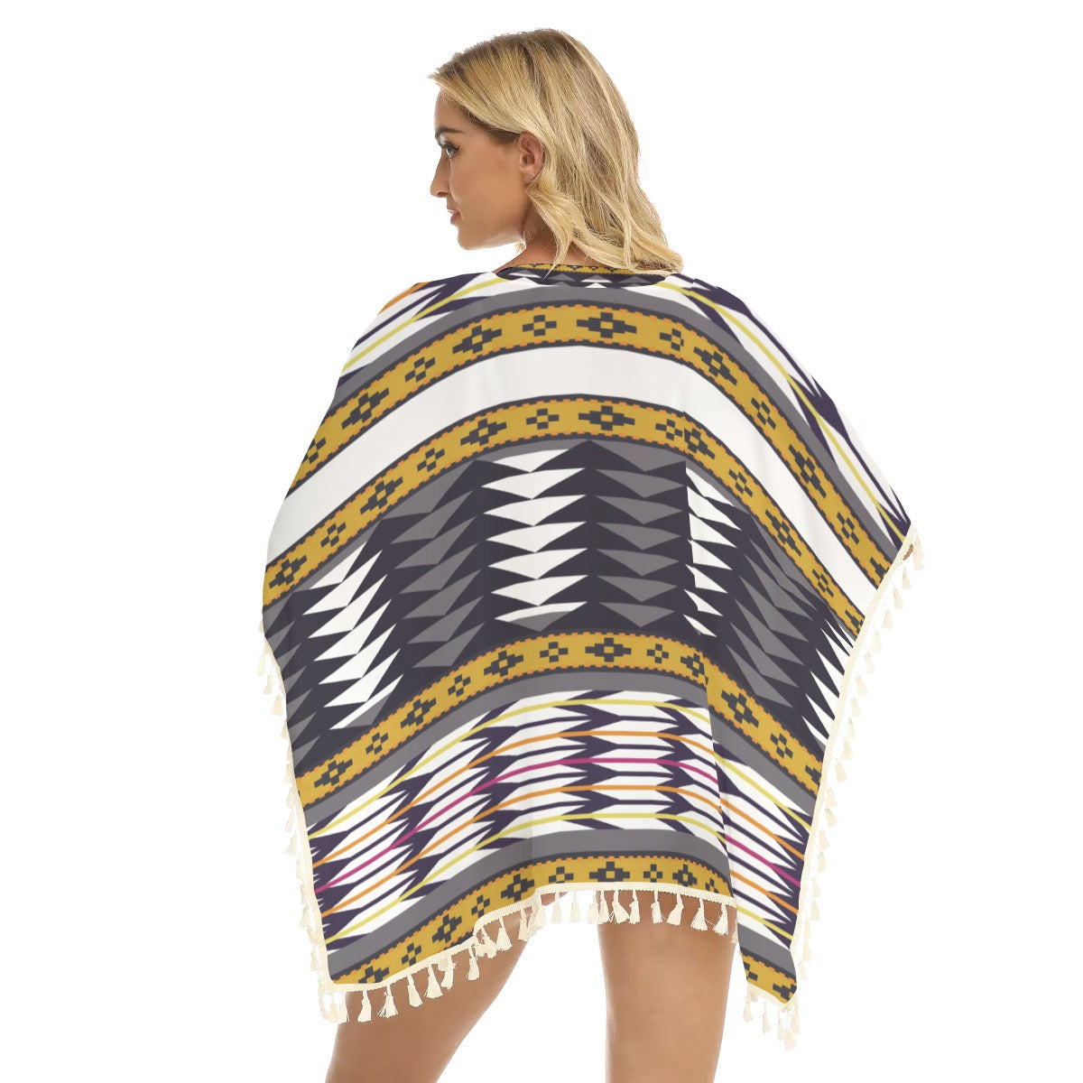 WelcomeNative Native American Women's Square Fringed Shawl