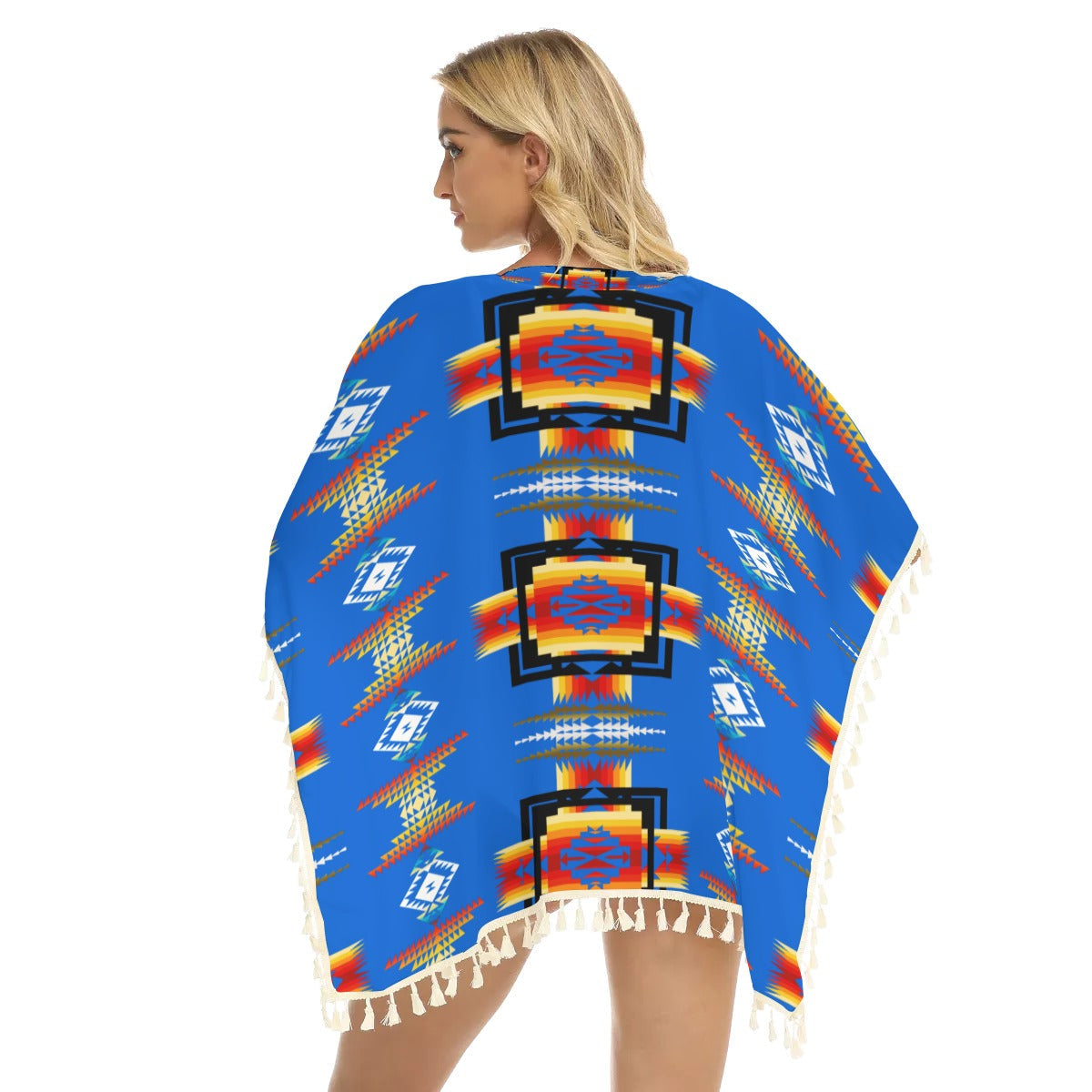 WelcomeNative Native American Women's Square Fringed Shawl