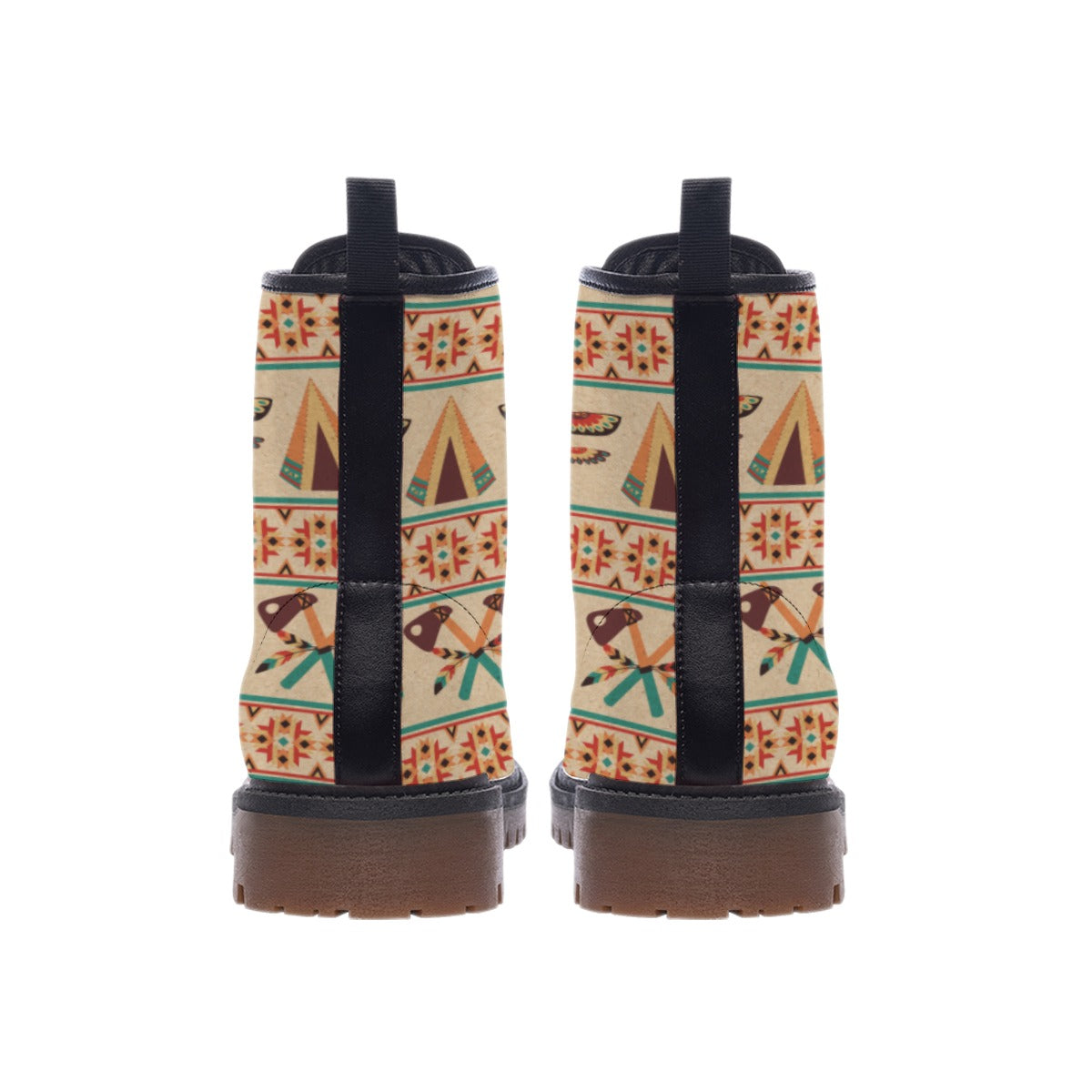 WelcomeNative Pattern Native Leather Martin Short Boots