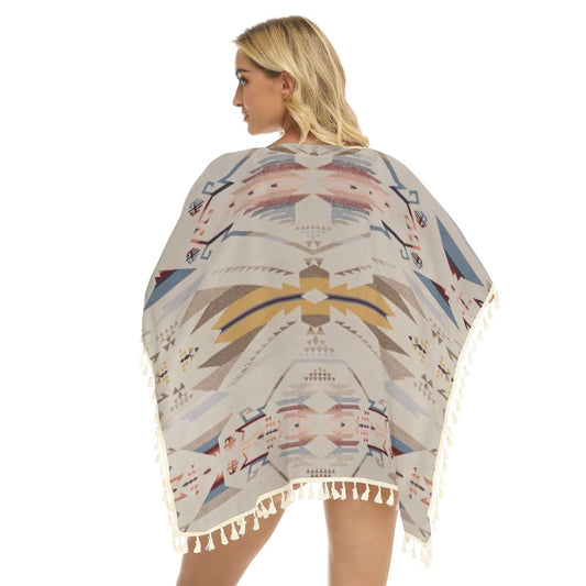 WelcomeNative Native American Women's Square Fringed Shawl
