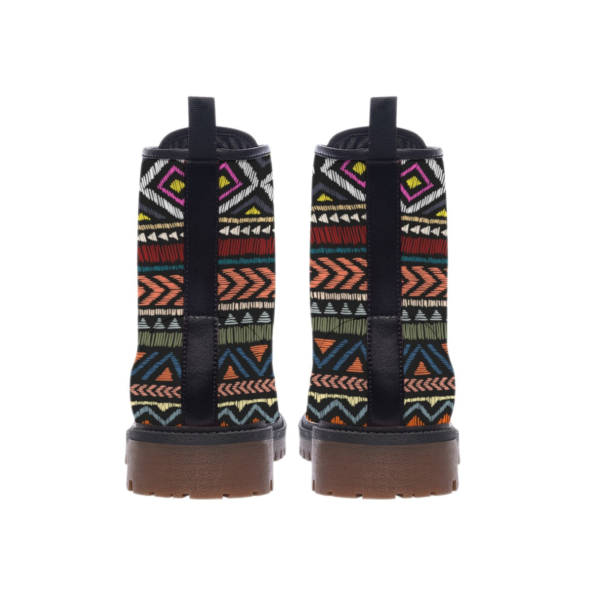 WelcomeNative Pattern Native Leather Martin Short Boots