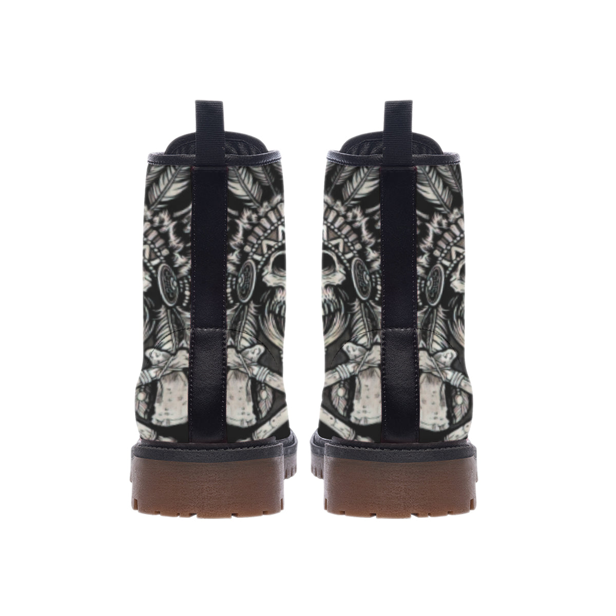 WelcomeNative Skull Native Leather Martin Short Boots