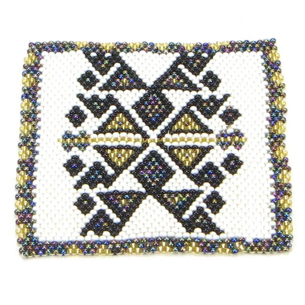 Iris Black Golden White Butterfly Beaded Coasters Rosettes 2 Pc - Welcome Native