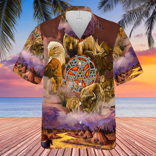 Native American War Horse Hawaiian Shirt