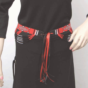 Red Black White Seed Beaded Women'S Waist Belt Belly Dance Handmade - Beaded Belts - Welcome Native