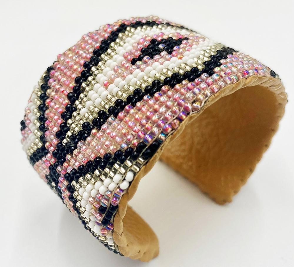 Handmade Pink Black beaded bracelet - Beaded Bracelets - Welcome Native