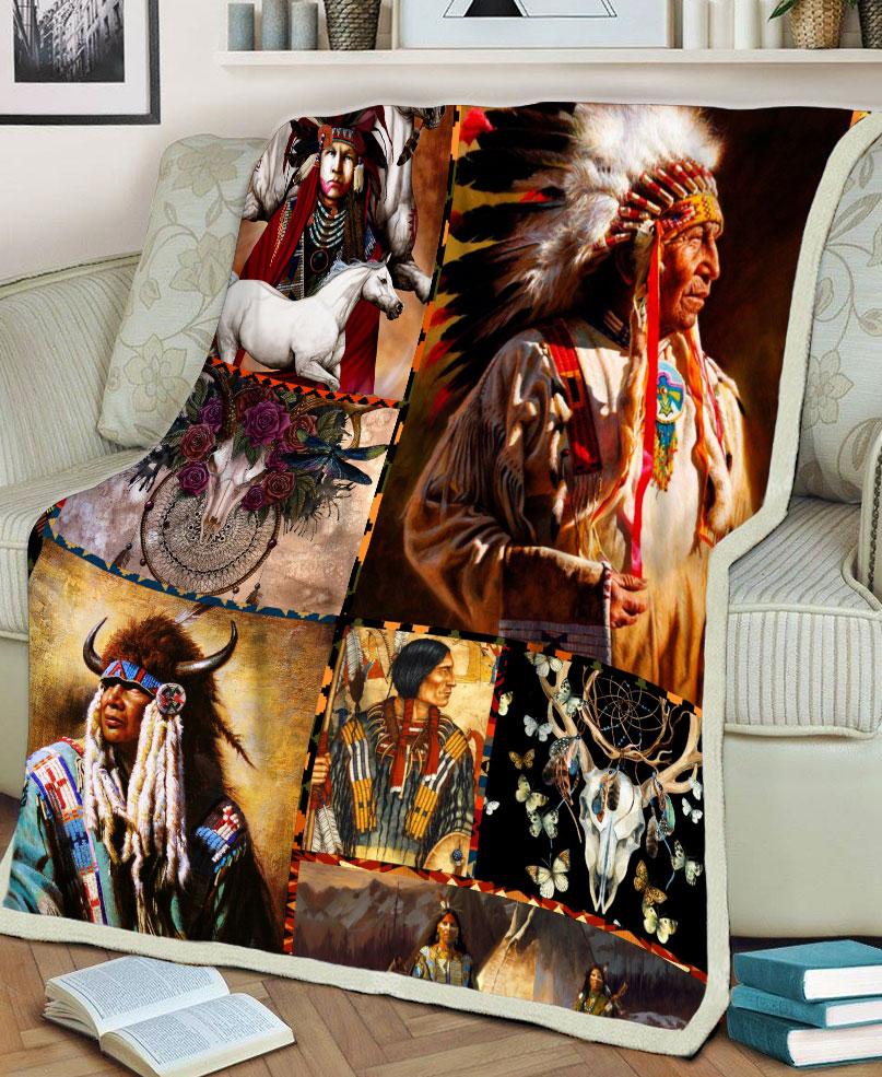 WelcomeNative 3D Pairing Fleece Blanket, 3D Fleece Blanket, All Over Print, Native American