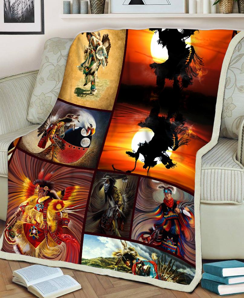 WelcomeNative Native Dancer Fleece Blanket, 3D Fleece Blanket, All Over Print, Native American