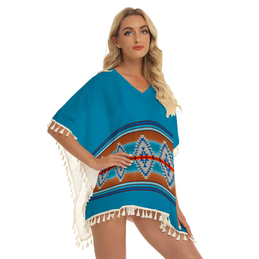 WelcomeNative Native American Women's Square Fringed Shawl