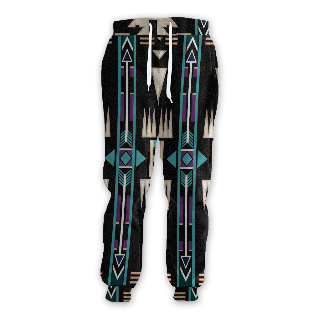 WelcomeNative Teal Pattern Native Sweatpants, 3D Sweatpants, All Over Print Sweatpants
