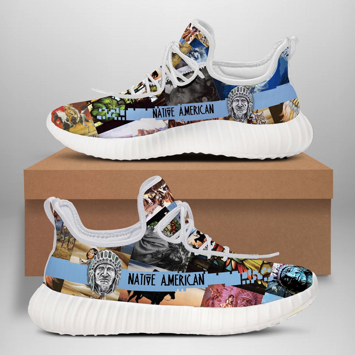 WelcomeNative Blue Shoes Native, 3D Shoes, All Over Print Shoes