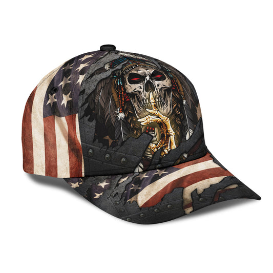 WelcomeNative Native American Skull Cap, 3D Cap , All Over Print Cap
