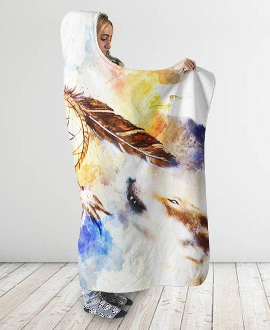 WelcomeNative Native Spirit Hooded Blanket, All Over Print, Native American