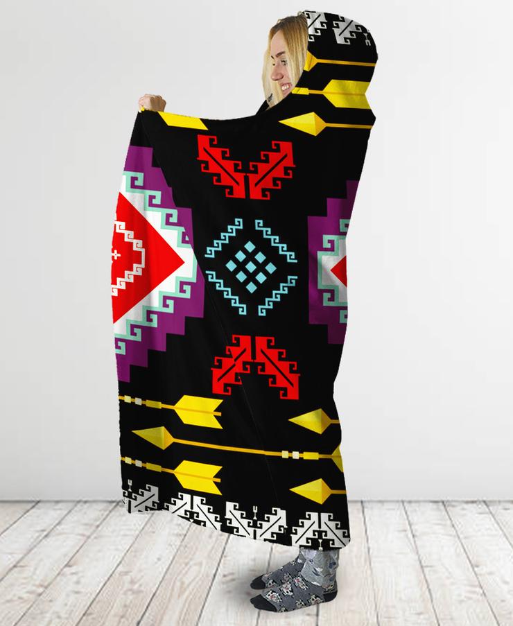 WelcomeNative Connecting Pattern Hooded Blanket, All Over Print, Native American