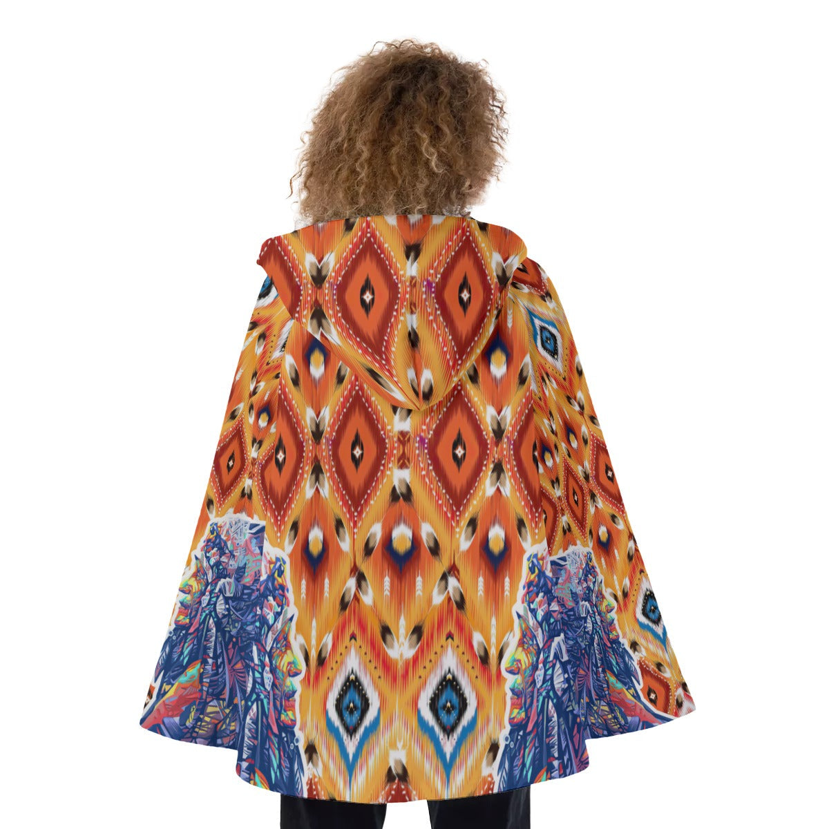 WelcomeNative Native American Hooded Flared Coat, 3D Hooded Coat, All Over Print