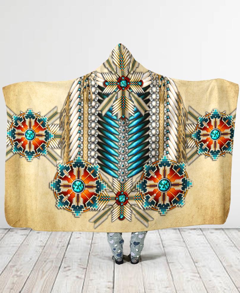 WelcomeNative Pattern Hooded Blanket, All Over Print, Native American