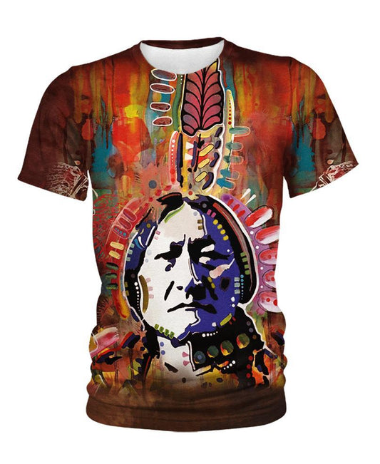 WelcomeNative Chief Sitting Bull, 3D T Shirt, All Over Print T Shirt, Native American